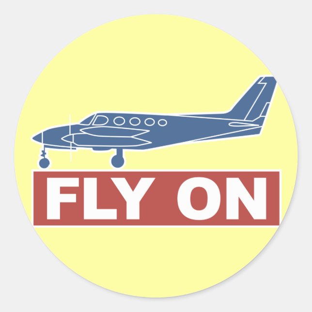 Fly On - Aeroplane Classic Round Sticker (Front)