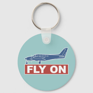 Fly On - Aeroplane Key Ring