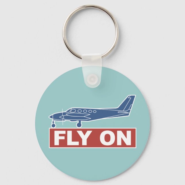 Fly On - Aeroplane Key Ring (Front)