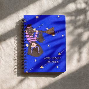 Fly On Over Cute Witch Halloween  Notebook