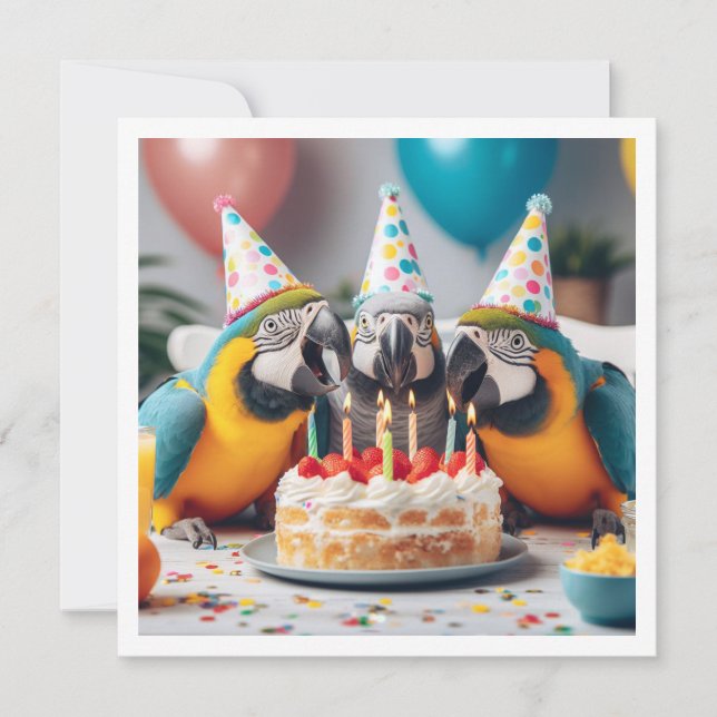 Fly on over! Parrot birthday, bird birthday  Invitation (Front)