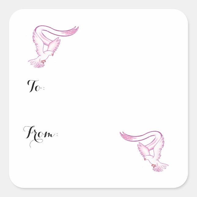 Fly on Wings of Love Square Sticker (Front)