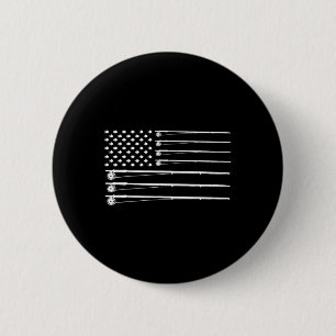 Fly Rod Fishing American Flag 6 Cm Round Badge