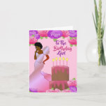 Fly Sister African American Birthday  Card<br><div class="desc">This beautiful and elegant birthday card features pink and purple roses,  and an African American woman in a pink gown.  Get this classy and cute birthday cards for your sister and put a smile on her face.</div>