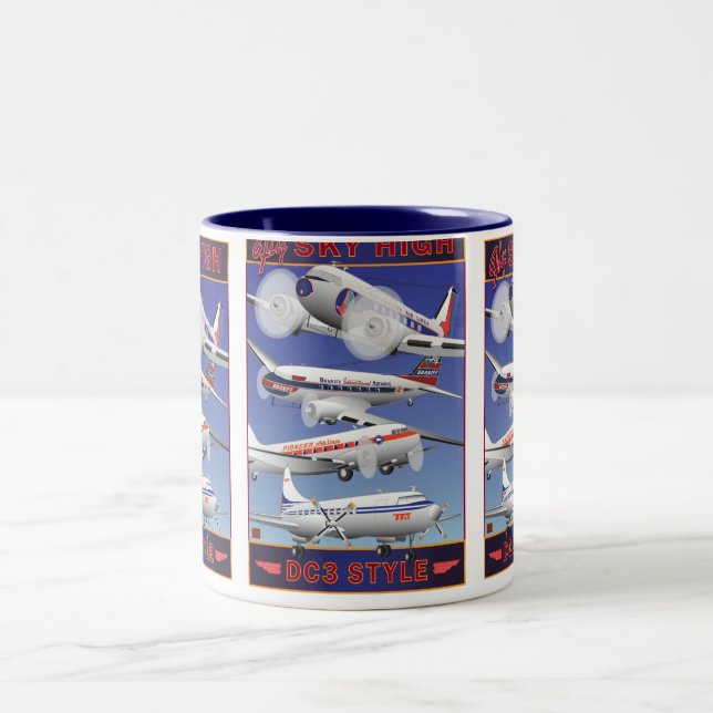 Fly Sky High-Mug Two-Tone Coffee Mug (Center)