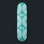 Fly Sky Modern Typography Blue Mandala Skateboard<br><div class="desc">Fly Sky modern typography blue mandala skateboard. Modern cool skateboard with a sky blue pattern and white mandalas. It`s bright design inspired by the beautiful colours of the sky.</div>