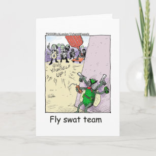 Fly Swat Team Funny Police Gifts & Collectibles Card
