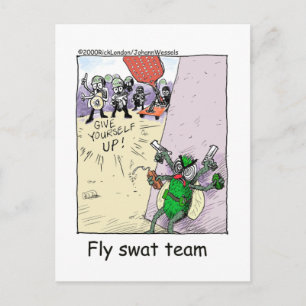 Fly Swat Team Funny Police Gifts & Collectibles Postcard