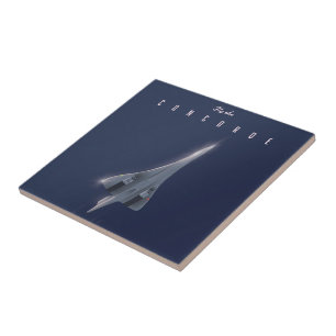 Fly The Concorde Travel poster Ceramic Tile
