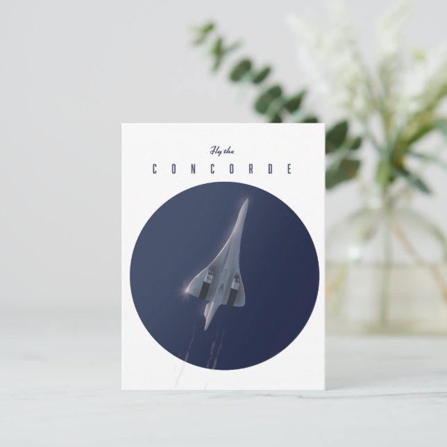 Fly The Concorde Travel poster Postcard (Standing Front)