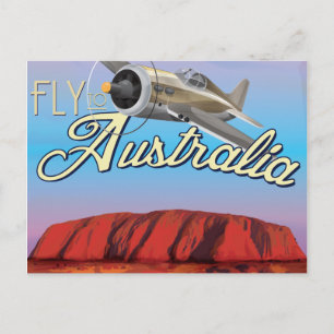 Fly To Australia Postcard