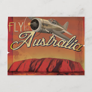 Fly To Australia Postcard
