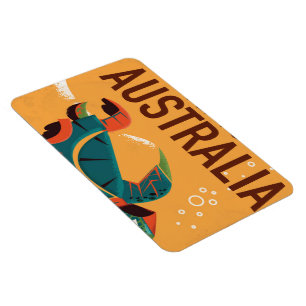 Fly to Australia Vintage travel poster Magnet