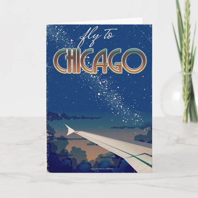 Fly to Chicago Holiday Card (Front)