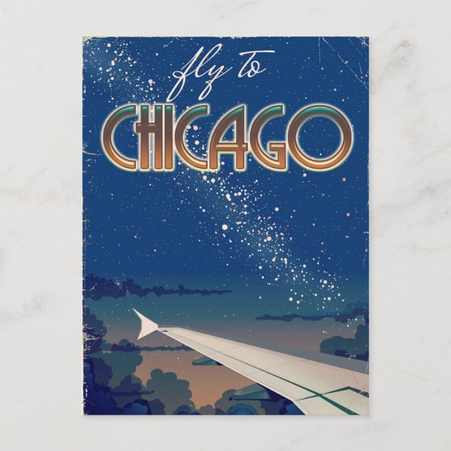 Fly to Chicago Postcard (Front)