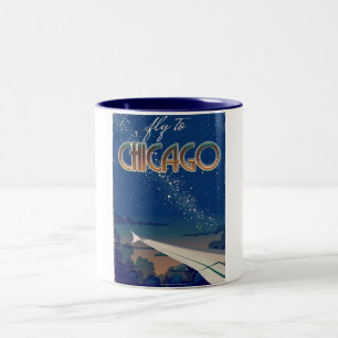 Fly to Chicago Two-Tone Coffee Mug