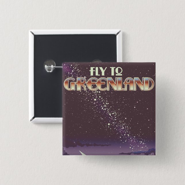 Fly To Greenland 15 Cm Square Badge (Front & Back)