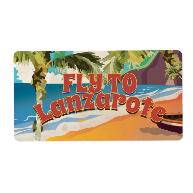 Fly to Lanzarote Vintage Poster (Front)