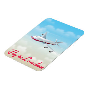 Fly To London Plane poster Magnet