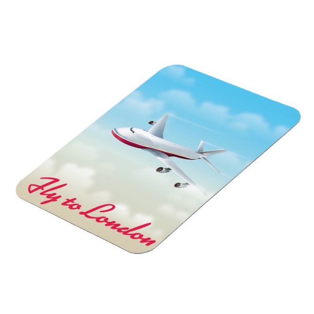 Fly To London Plane poster Magnet (Left Side)