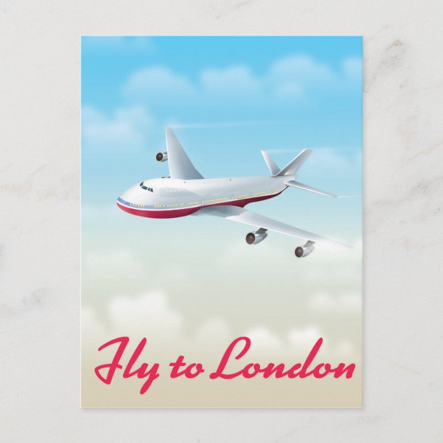 Fly To London Plane poster Postcard (Front)