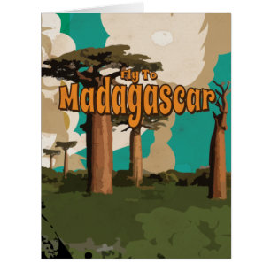 Fly to Madagascar Vintage Vacation Poster