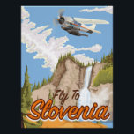 Fly To Slovenia Poster<br><div class="desc">Fly To Slovenia vintage style flight travel poster art print.</div>