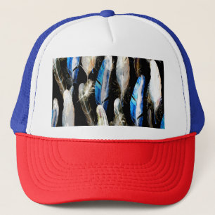 Fly Watercolor Feathers: Seamless Background Trucker Hat