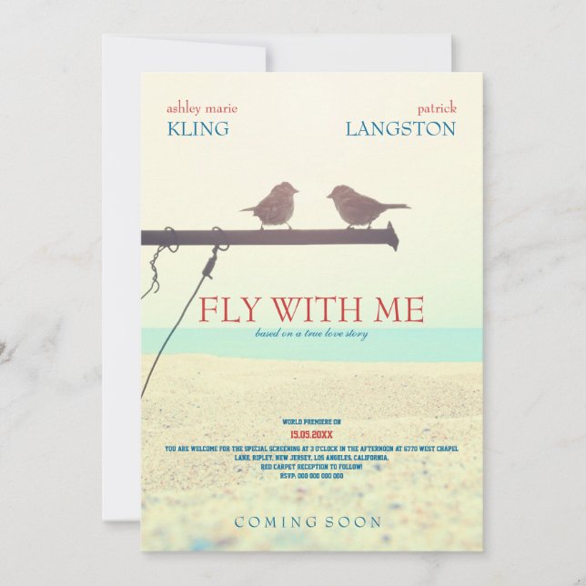 Fly with Me - Wedding Invitation (Front)