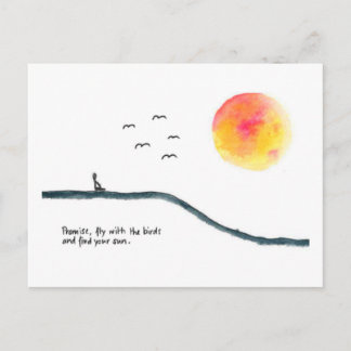 Fly with the birds postcard