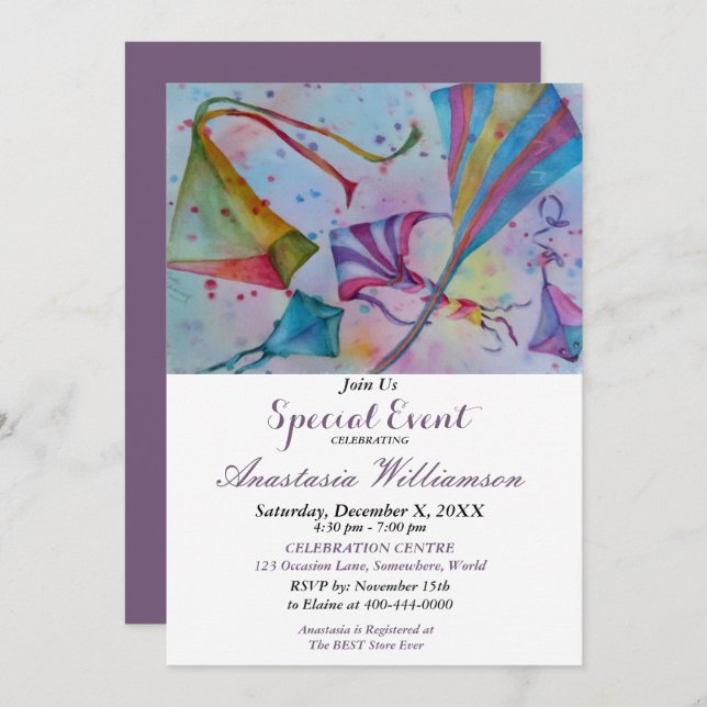 FLY YOUR KITE PARTY EVENT INVITE (Front/Back)