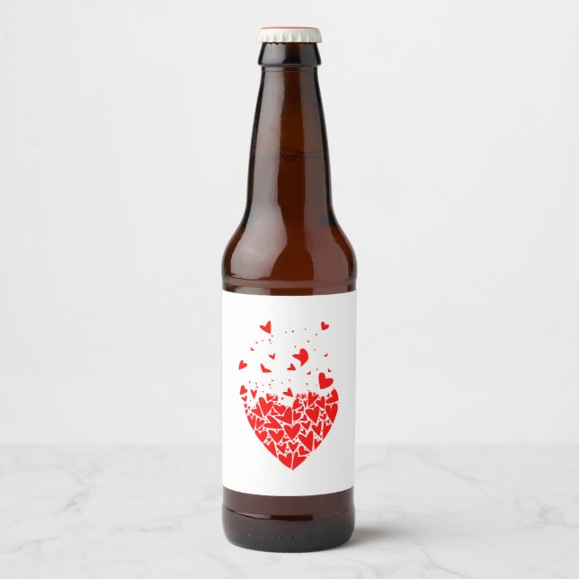 Flyaway Love Hearts Beer Bottle Label (Front)
