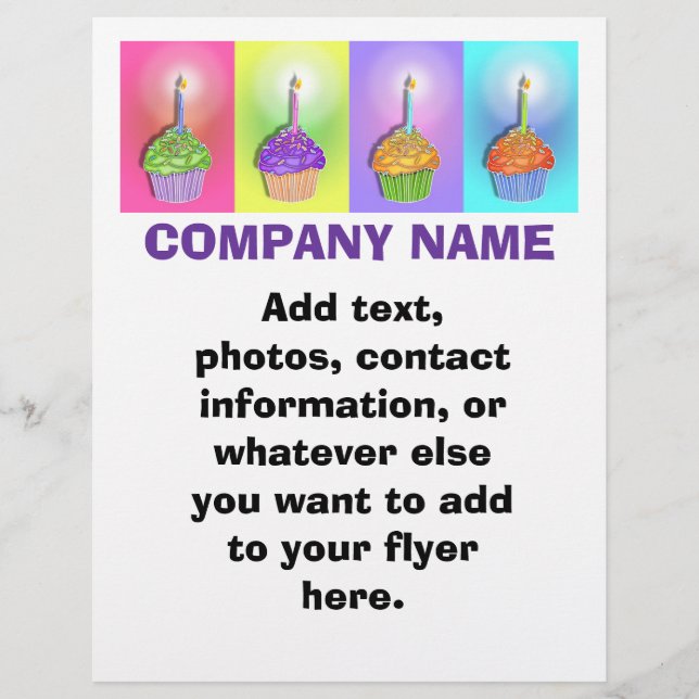 Flyer - Birthday Cupcakes (Front)