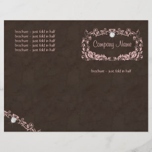 Flyer Diamond Jewellery Pink Brown Suede Floral