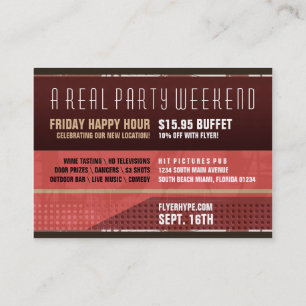 Flyer Hype Secret Stash Party Horizontal Vr. 4 Business Card