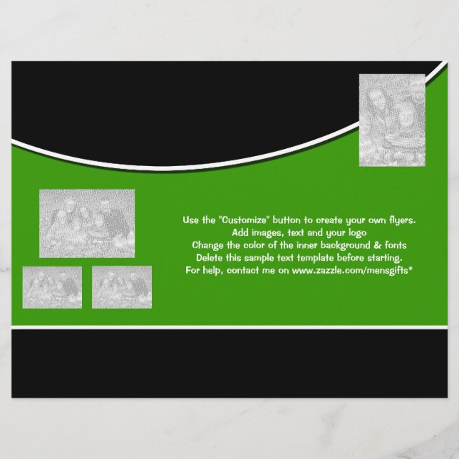 Flyer template black white green corporate office (Front)