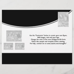 Flyer template black white promotional marketing