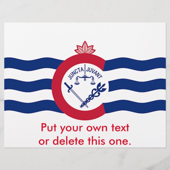Flyer with Flag of Cincinnati, Ohio, USA (Front)