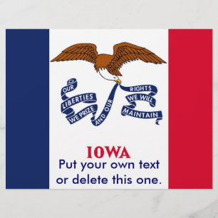 Flyer with Flag of Iowa, U.S.A.