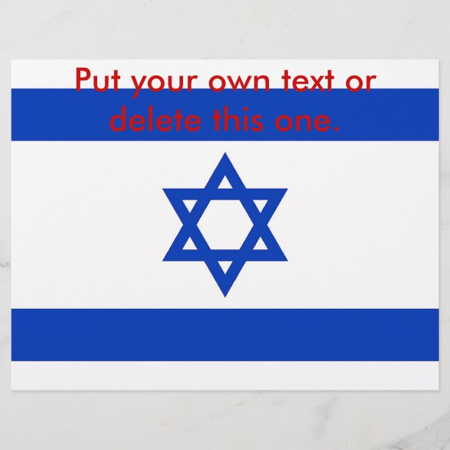 Flyer with Flag of Israel (Front)