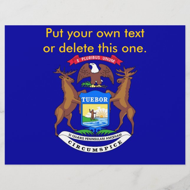 Flyer with Flag of Michigan, U.S.A. (Front)