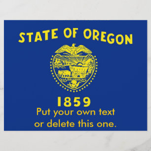 Flyer with Flag of Oregon, U.S.A.