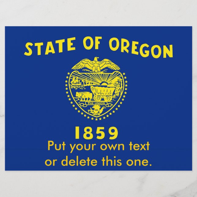 Flyer with Flag of Oregon, U.S.A. (Front)