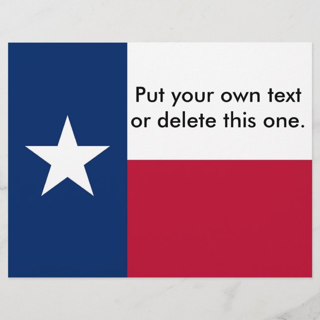Flyer with Flag of Texas, U.S.A. (Front)