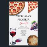 Flyers Pizza Restaurants<br><div class="desc">Promote your pizza restaurant or pizzeria with these beautifully designed flyers pizza! Featuring charming watercolor illustrations of a delicious pizza, a glass of red wine, and fresh grapes, these customisable flyers are perfect for showcasing your specials, menu items, or upcoming events. The back features a classic red and white gingham...</div>