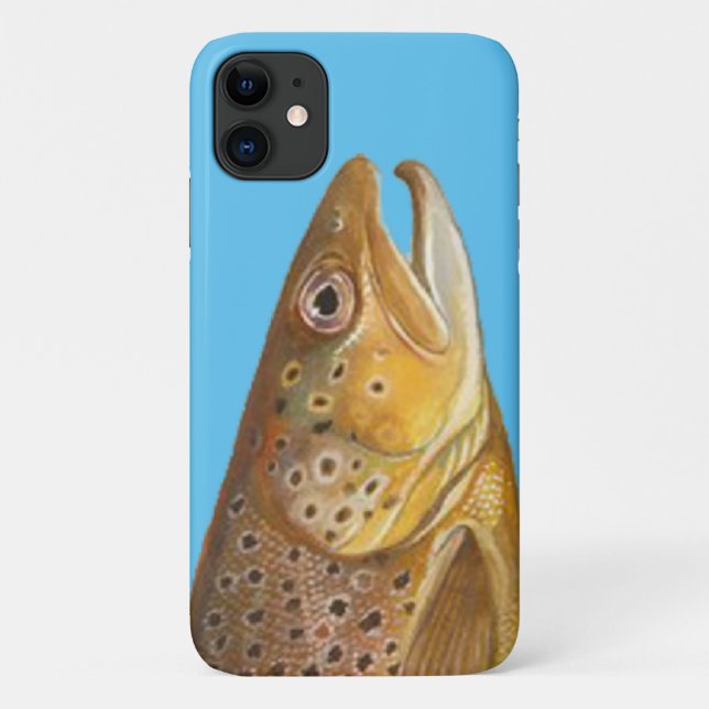 Flyfishing Brown Trout Fish Head - Skin Print Case-Mate iPhone Case (Back)