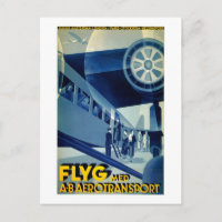 Flyg A-B Aero Transport Vintage Travel Ad