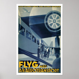 Flyg Med A-B Aerotransport Poster