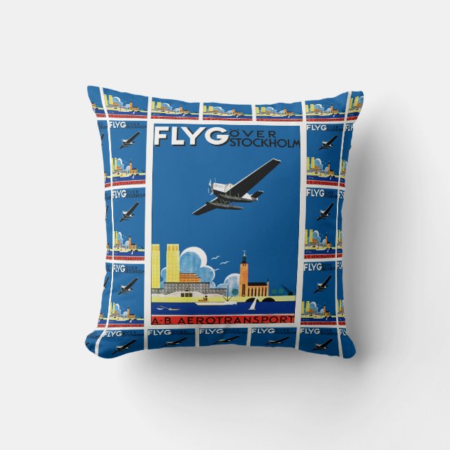 Flyg Over Stockholm Cushion (Front)