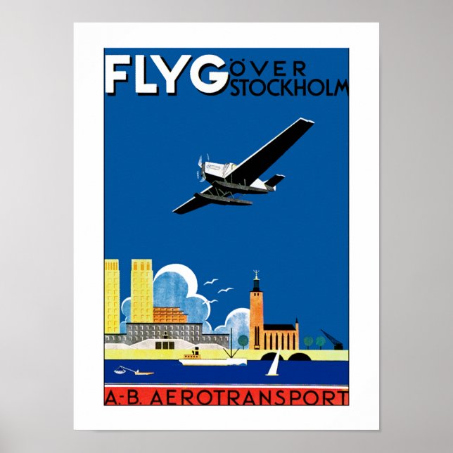 Flyg Over Stockholm Poster (Front)